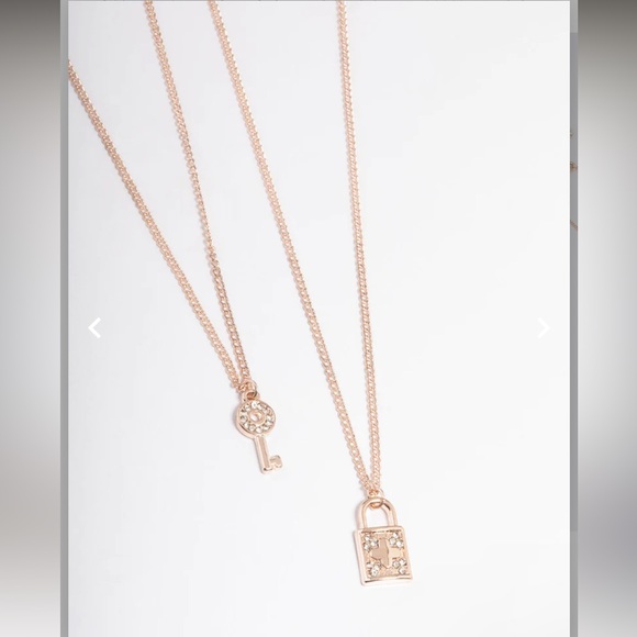 Boutiques Jewelry - Lock & Key Two Chain Necklace